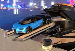 Xenos - L'hyperyacht embarquant une Bugatti Chiron offerte