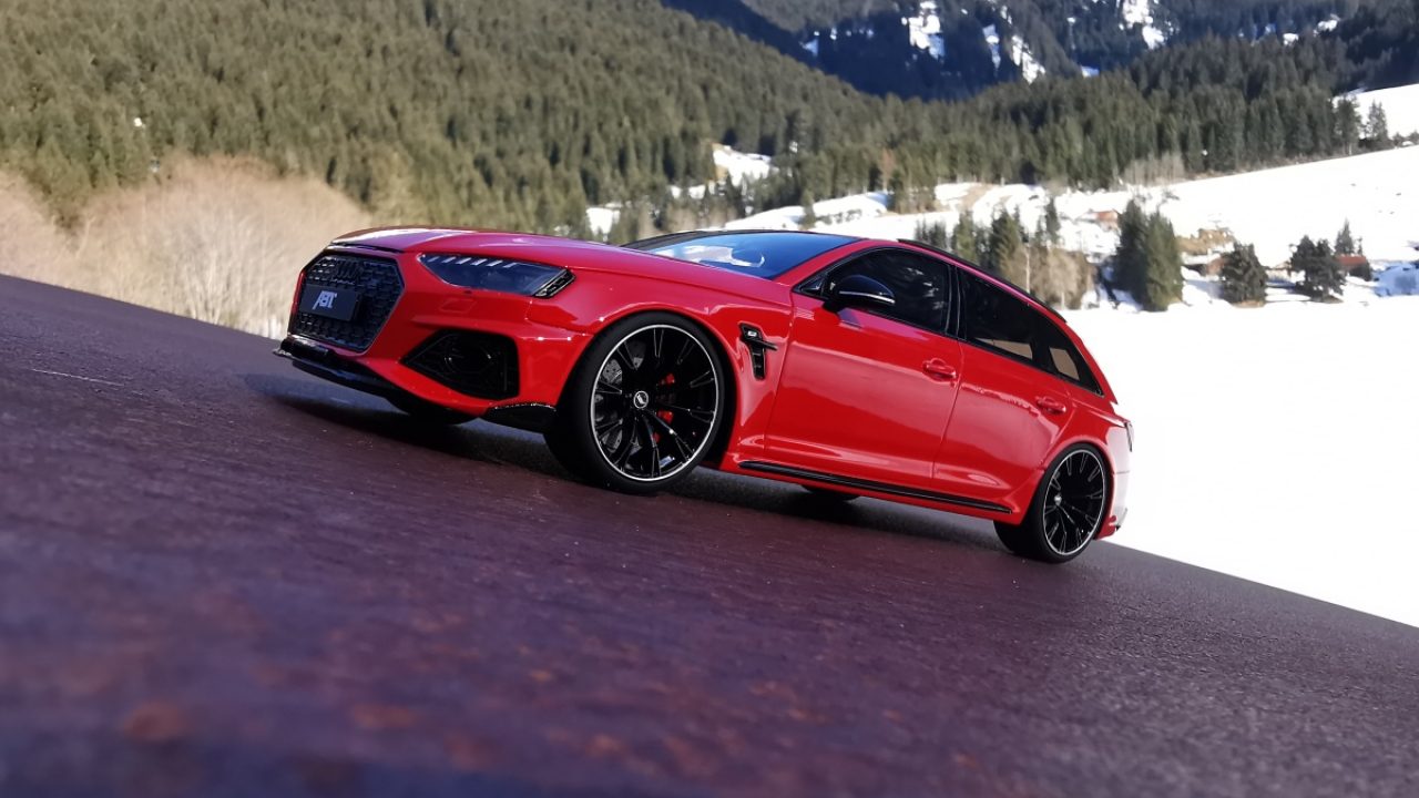 Miniature GT Spirit de l'ABT Audi RS4-S rouge Misano au 1:18
