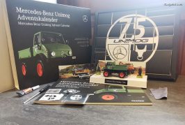 Calendrier de l’Avent Mercedes-Benz Unimog avec miniature au 1:43 – Edition Franzis