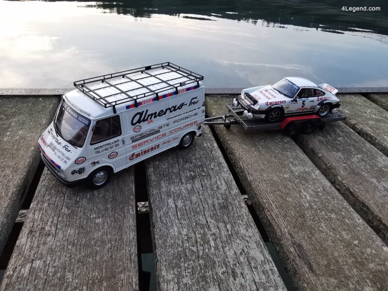 CITROËN C35 + PORSCHE 911 SC GROUPE 4 1981 + REMORQUE PORTE VOITURE 1/18 VOITURE MINIATURE OTTO